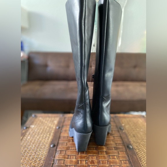 Gua Borghini Leather Platform Knee-High Boots - Picture 5 of 12